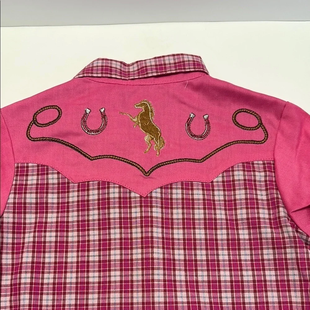 Pink Plaid Button Down Kids Shirt